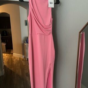 Hello Molly Pink One Shoulder Sheath Dress for Weddings